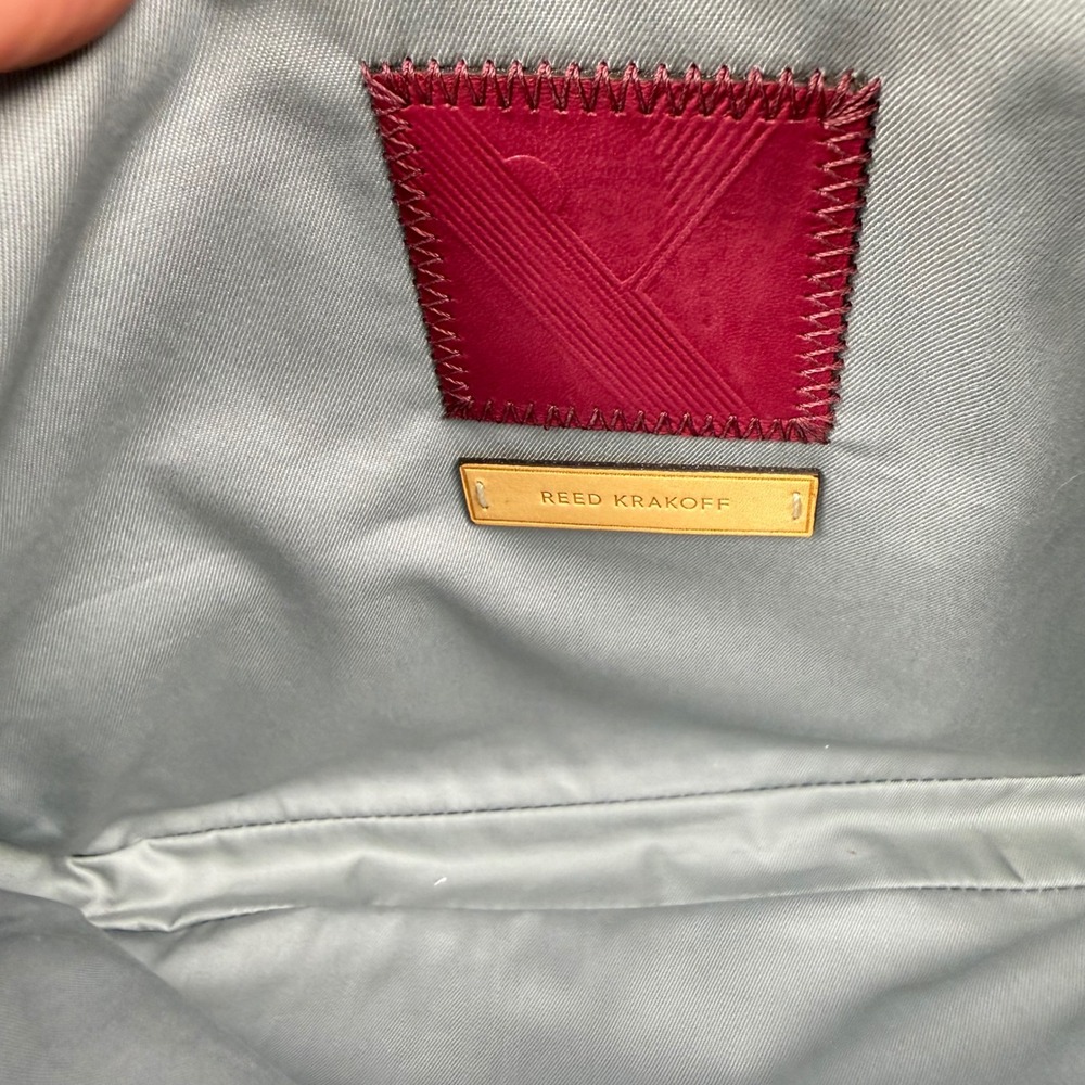 Reed Krakoff Large Pink Leather Clutch Wristlet Colorful Zip Closure Logo Tag - Picture 6 of 13